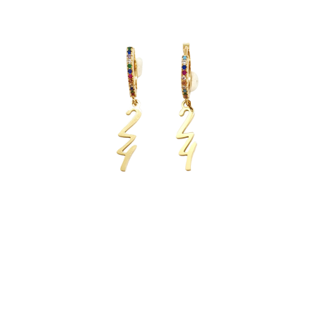 earrings gold steel circle 242